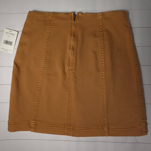 Free People Modern Femme tobacco colored mini skirt - size 8, new with tags! - Picture 3 of 13
